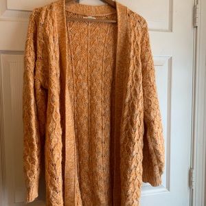 LC Lauren Conrad L Orange Oversized Knit Cardigan
